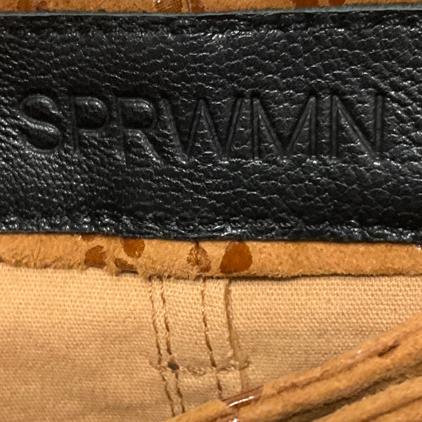 SPRWMN Cognac Flower Five Pocket Suede Micro Flare Pants