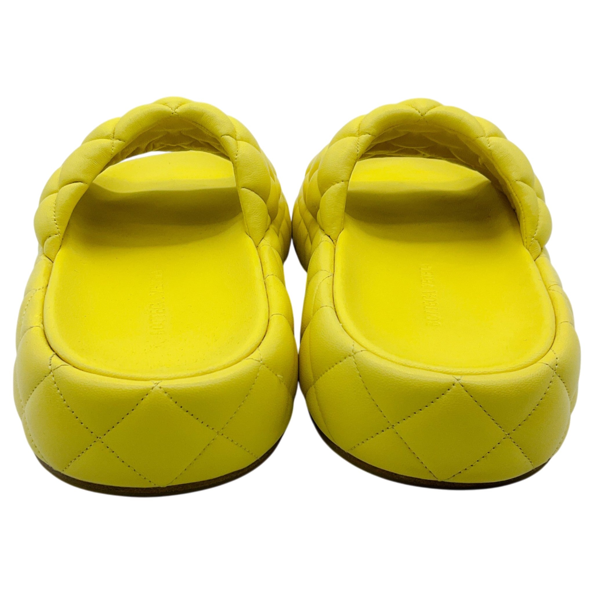 Bottega Veneta Yellow Leather Padded Slide Sandals