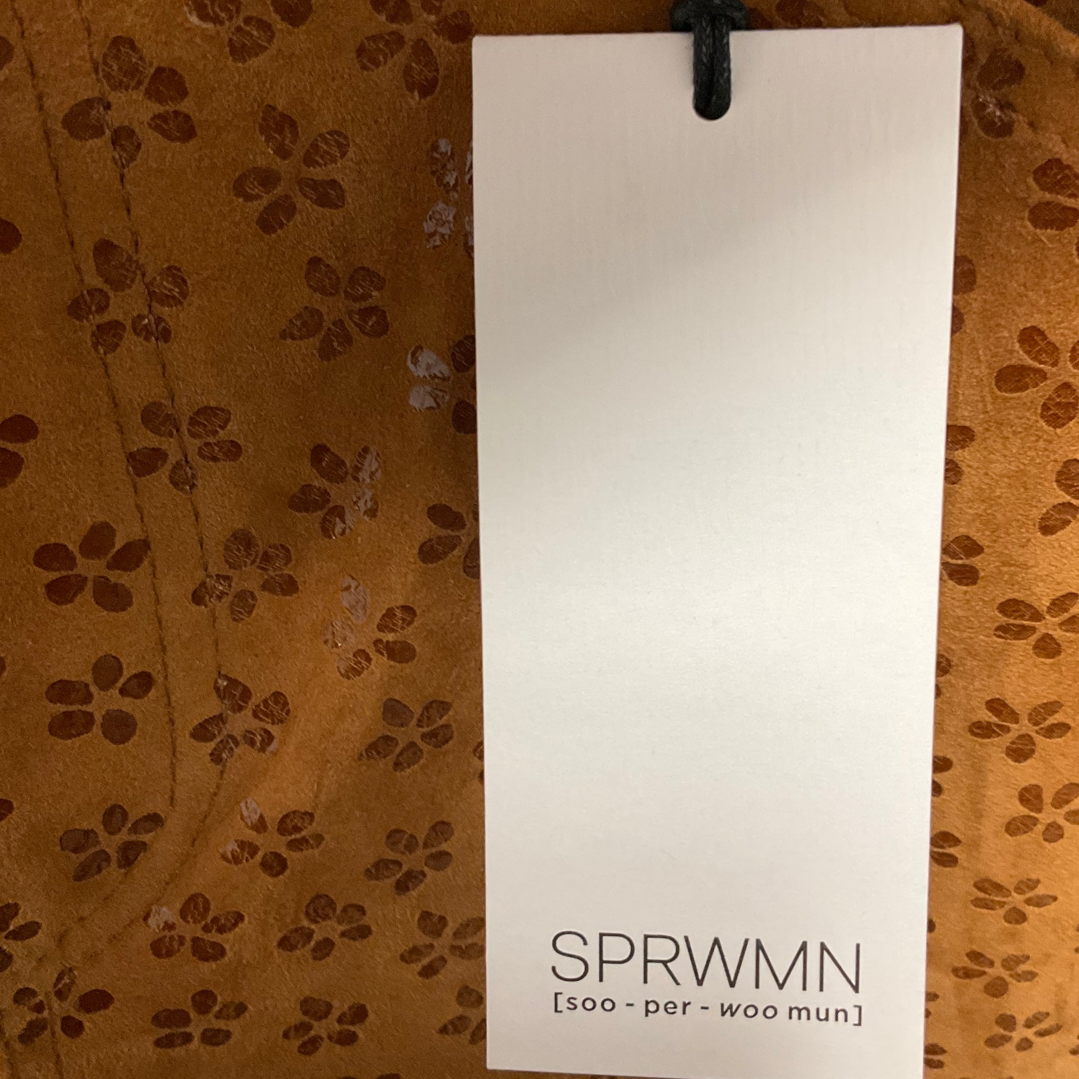 SPRWMN Cognac Flower Five Pocket Suede Micro Flare Pants