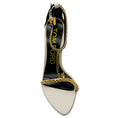 Load image into Gallery viewer, Tom Ford Ivory Leather Pointy Naked Sandals with Gold Chain and Padlock

