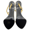 Load image into Gallery viewer, Tom Ford Ivory Leather Pointy Naked Sandals with Gold Chain and Padlock
