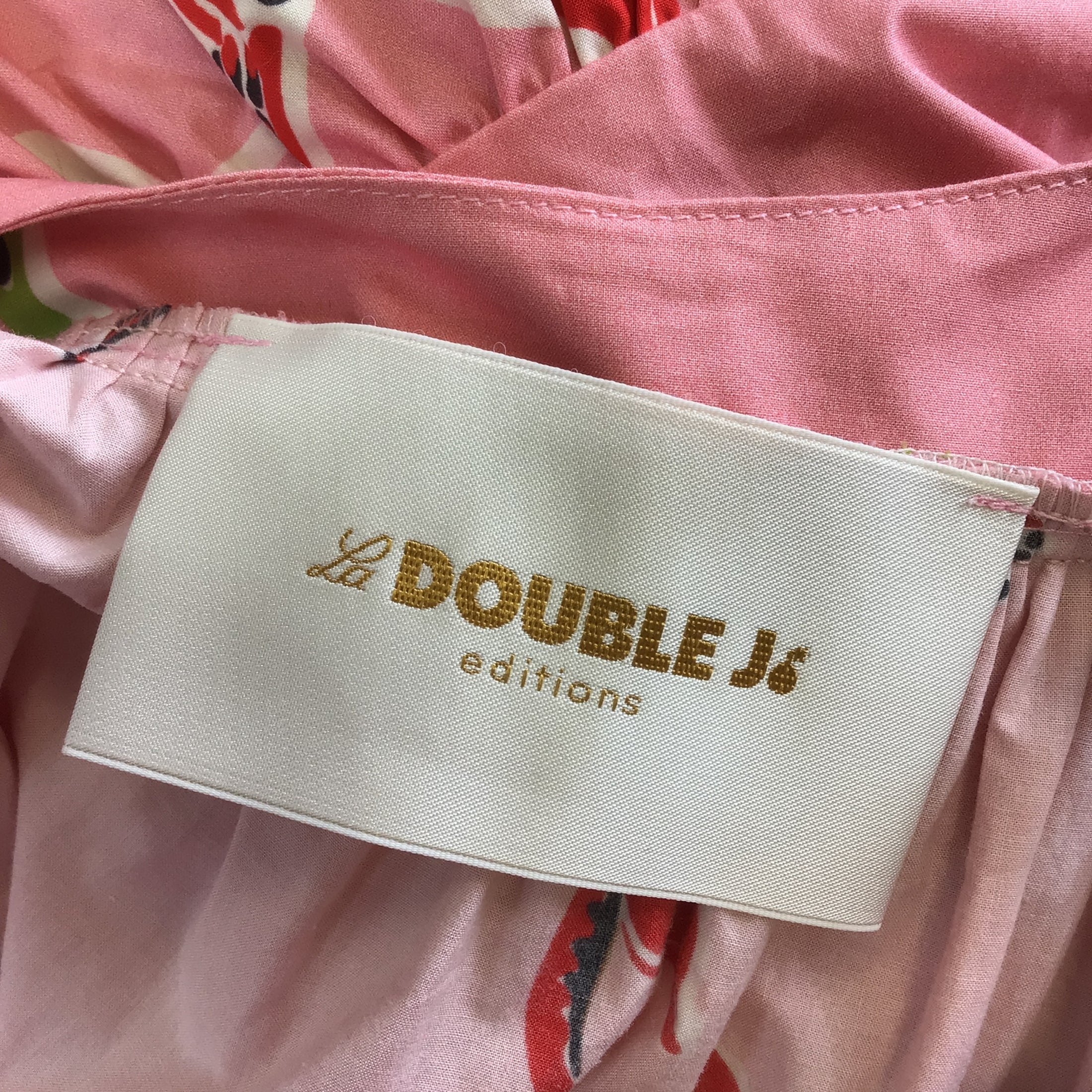 La DoubleJ Pink Multi Floral Printed Belted Cotton Poplin Maxi Dress