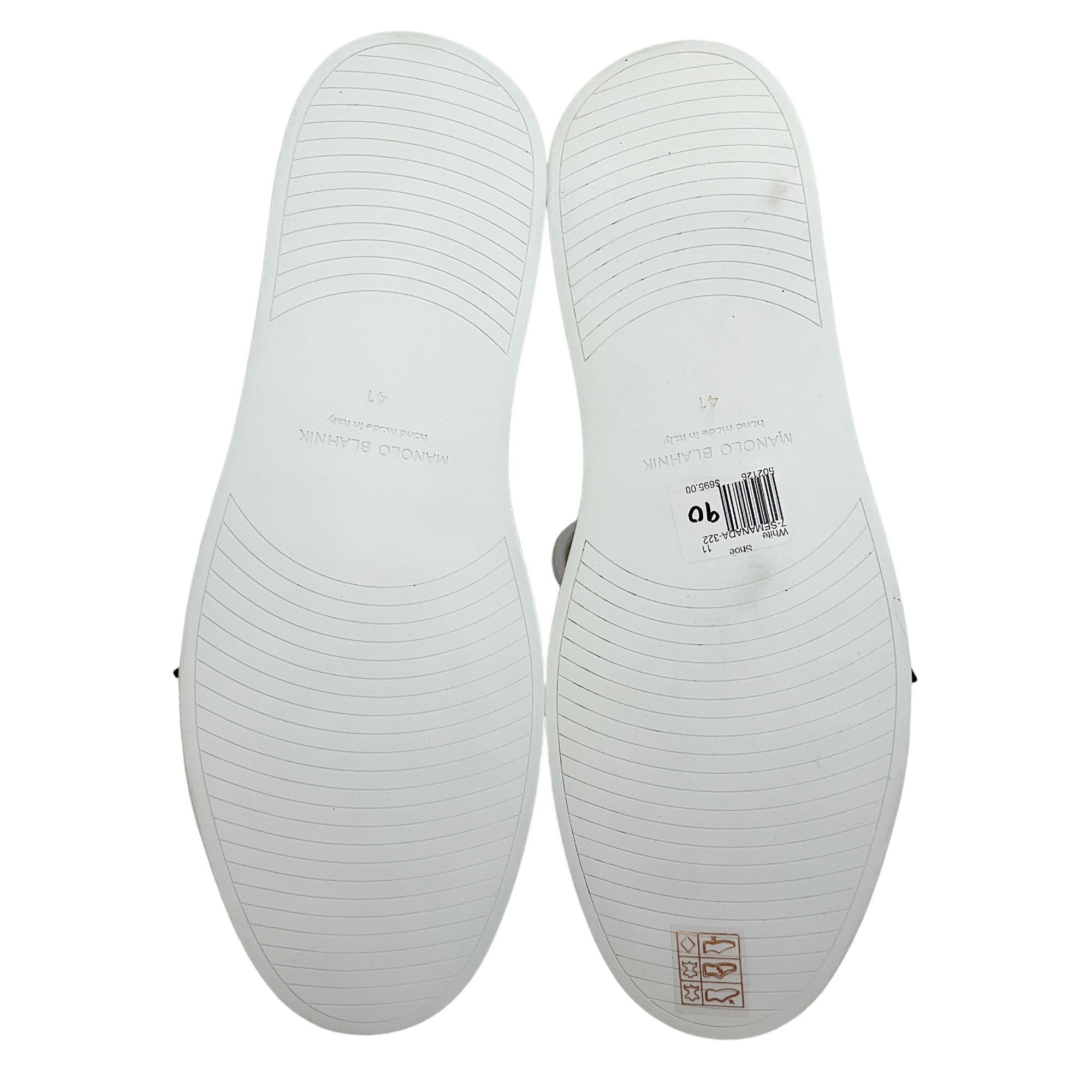 Manolo Blahnik White Leather Semanada Sneakers
