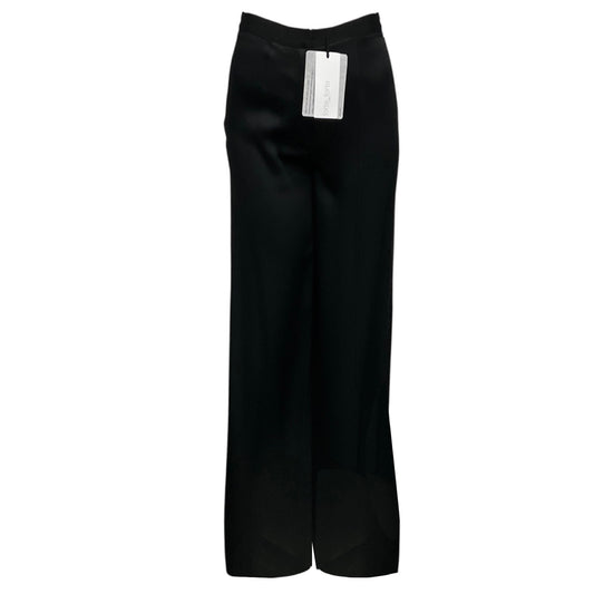 forte_forte Black Embroidered Fluid Satin Pants