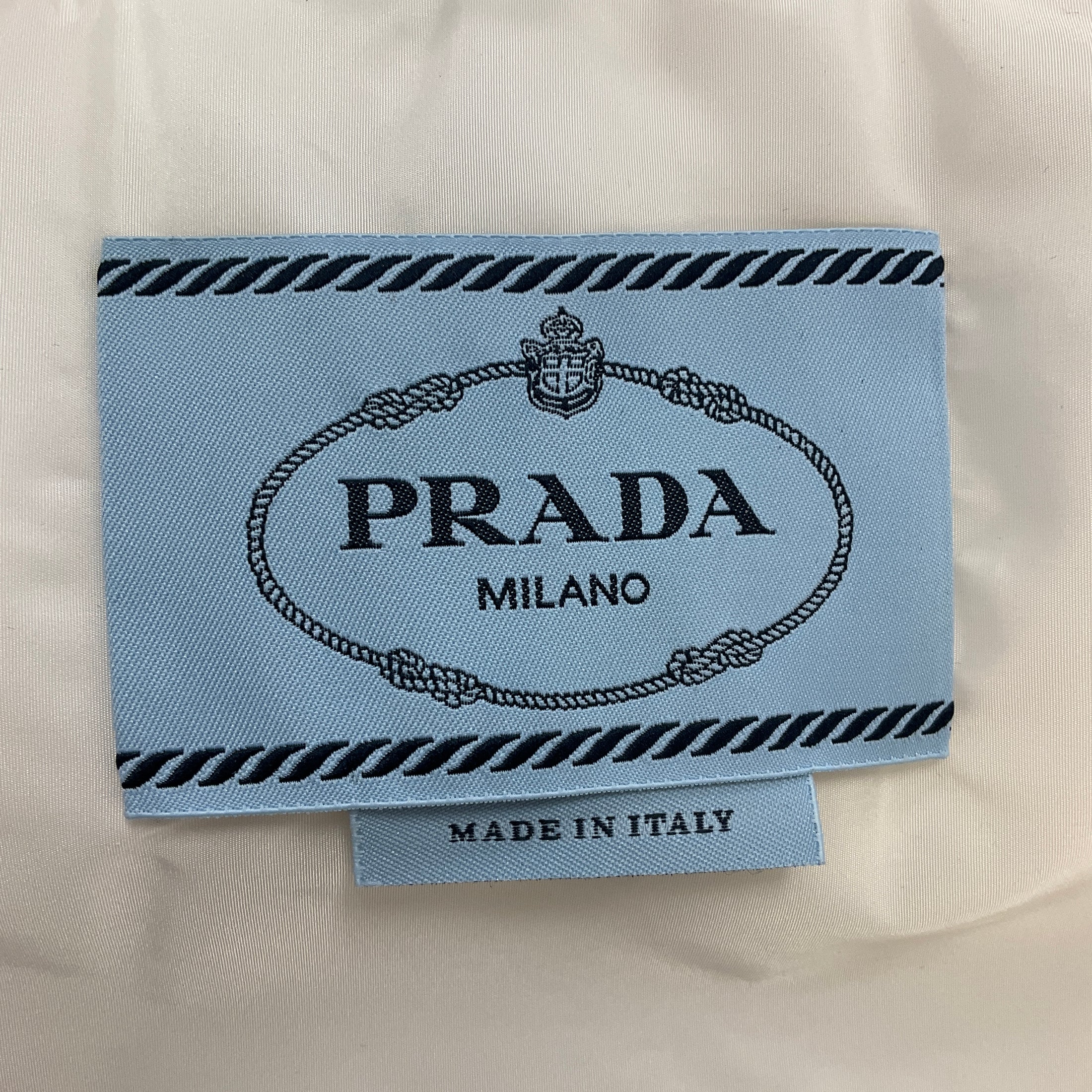 Prada Ivory Logo Plaque Re-Nylon Padded Jacket