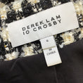 Load image into Gallery viewer, Derek Lam 10 Crosby Jacqueline Black / White / Silver Sequined and Gold Buttoned Cropped Boucle Tweed Blazer

