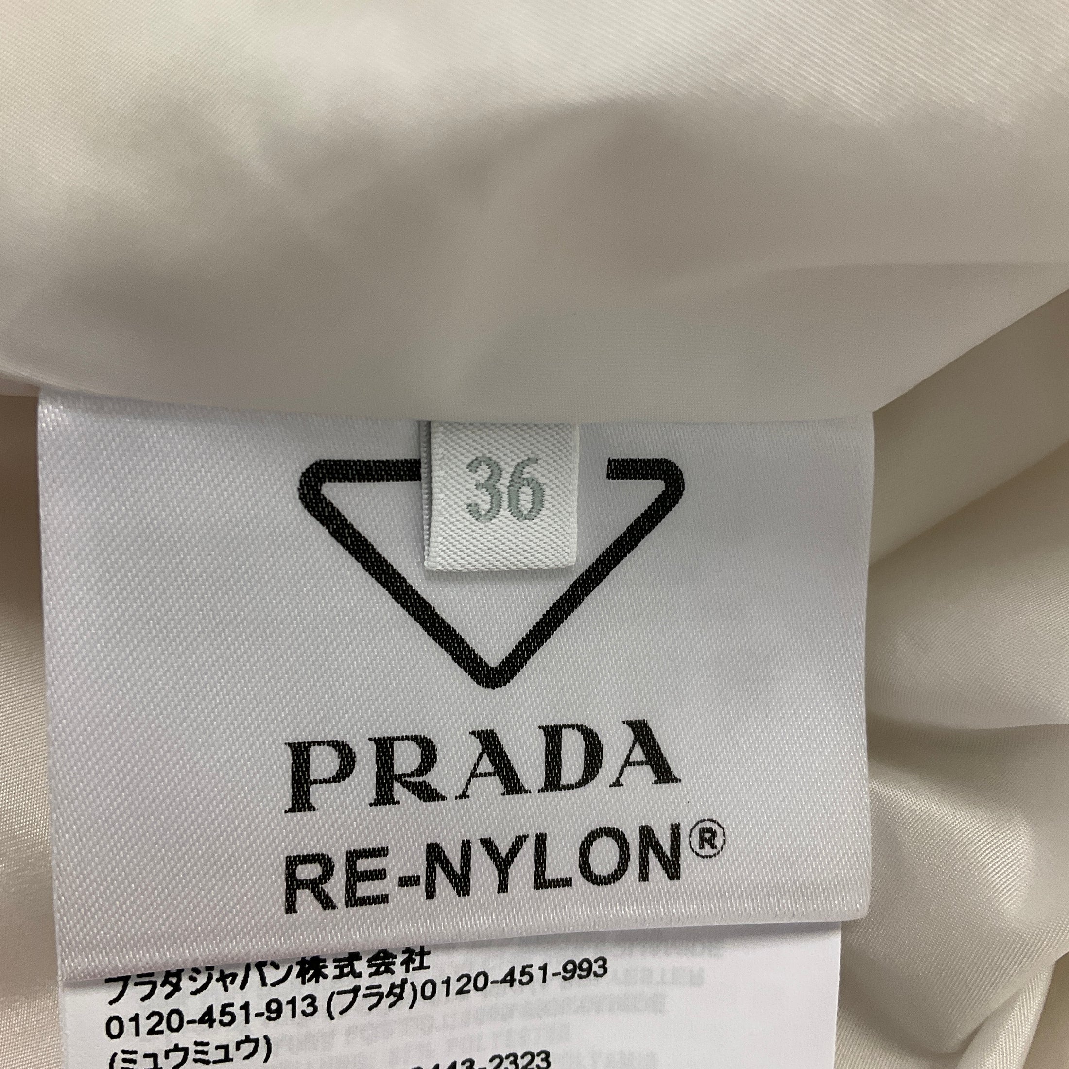 Prada Ivory Logo Plaque Re-Nylon Padded Jacket