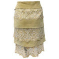 Load image into Gallery viewer, Valentino Vintage Beige Suede and Lace Tiered Skirt
