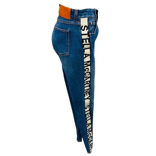 Stella McCartney Sky Blue Dark Stone Denim Logo Jeans