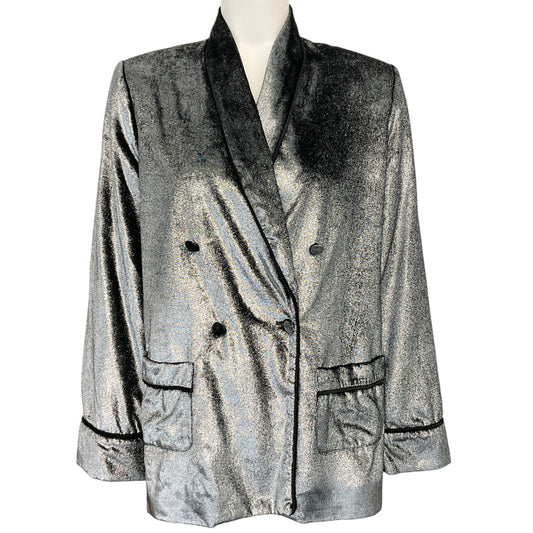 F.R.S For Restless Sleepers Silver Velvet Blazer
