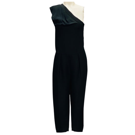 Stella McCartney Black One Shoulder Snake Embossed Jumpsuit