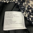 Load image into Gallery viewer, Chanel 2005 Navy Blue / White / Black Lambskin Leather Trimmed Fringed Houndstooth Metallic Tweed Jacket with CC Logo Buttons
