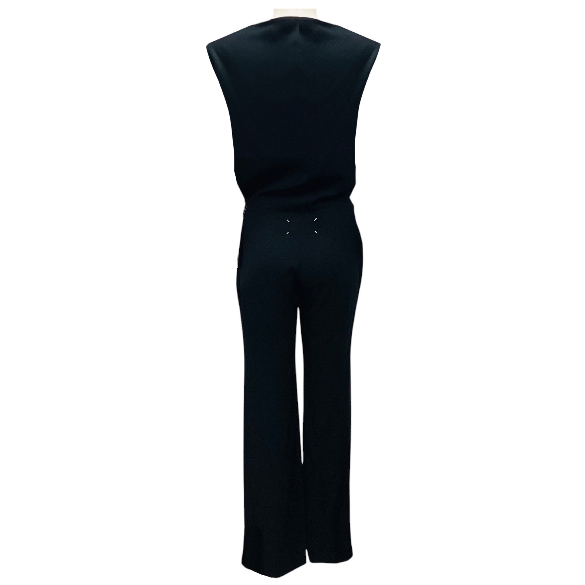 Maison Martin Margiela Black Sleeveless Crepe Jumpsuit