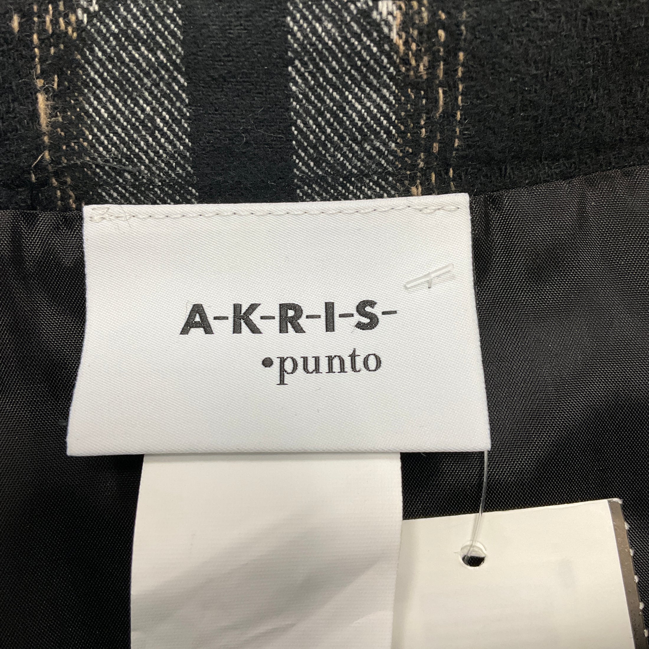 Akris Punto Black / Cream / Camel Plaid Midi Skirt