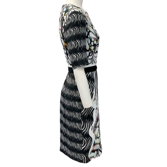 Peter Pilotto Black / White Multi Print Belted Dress