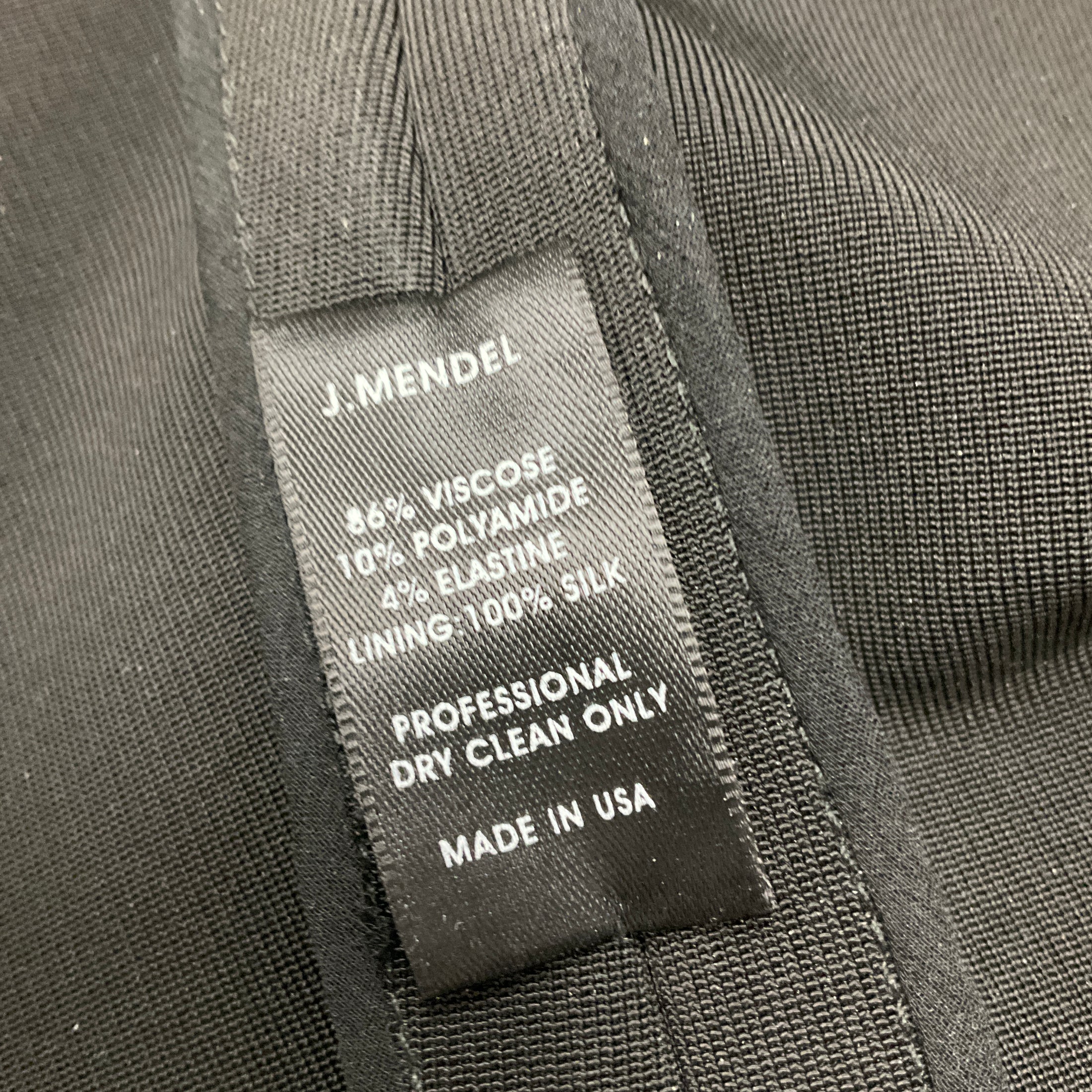 J. Mendel Black Cap Sleeved Stretch Knit Techno Midi Dress