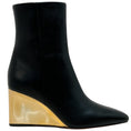 Load image into Gallery viewer, Chloe Black Leather Rebecca Boots with Gold Wedge Heel
