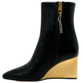 Load image into Gallery viewer, Chloe Black Leather Rebecca Boots with Gold Wedge Heel
