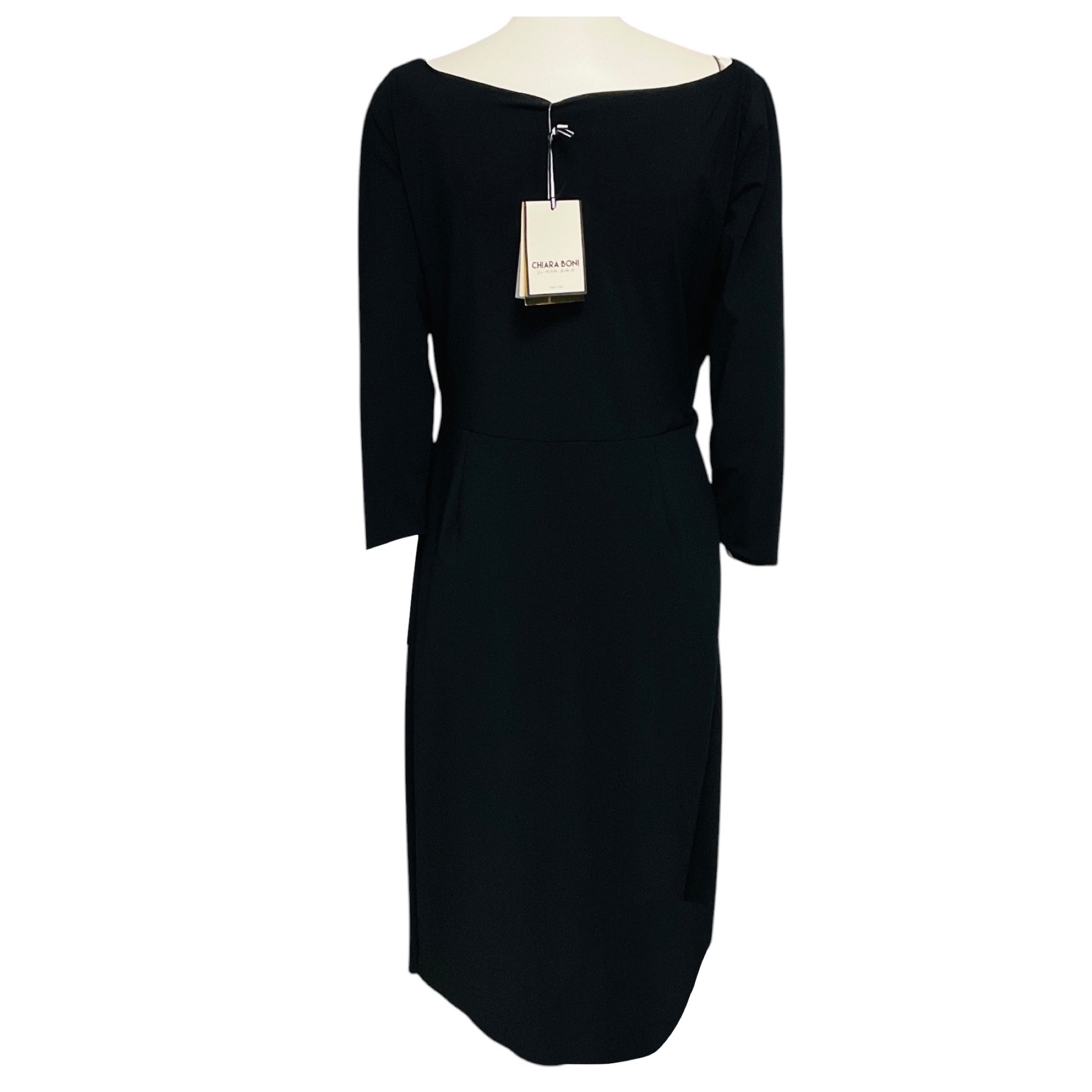 Chiara Boni La Petite Robe Black Charisse Nylon Stretch Cocktail Dress