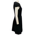 Load image into Gallery viewer, J. Mendel Black Cap Sleeved Stretch Knit Techno Midi Dress
