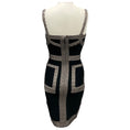 Load image into Gallery viewer, Herve Leger Black Bead Embellished Stretch Knit Bandage Cocktail Dress
