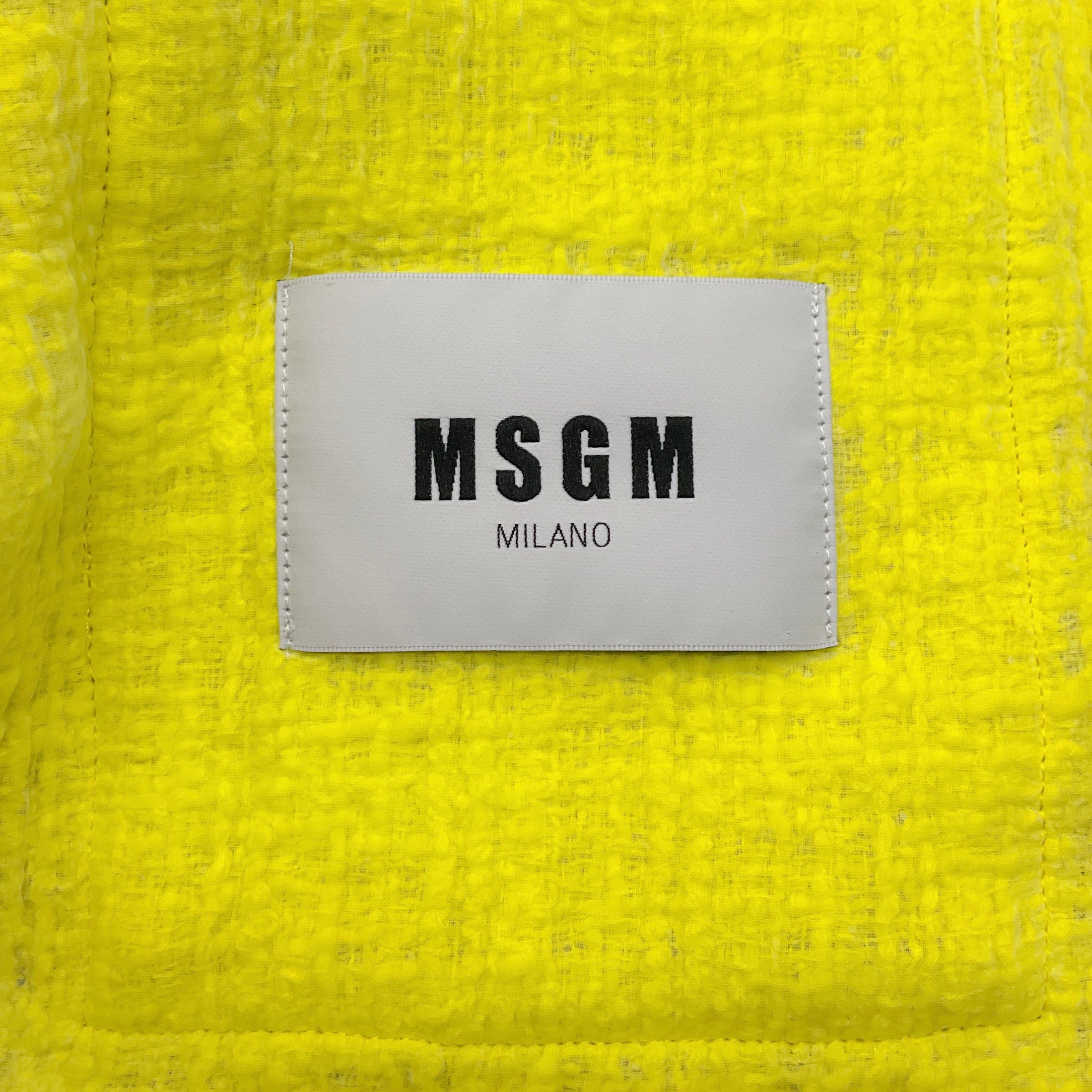 MSGM Neon Yellow Ribbon Tweed Jacket
