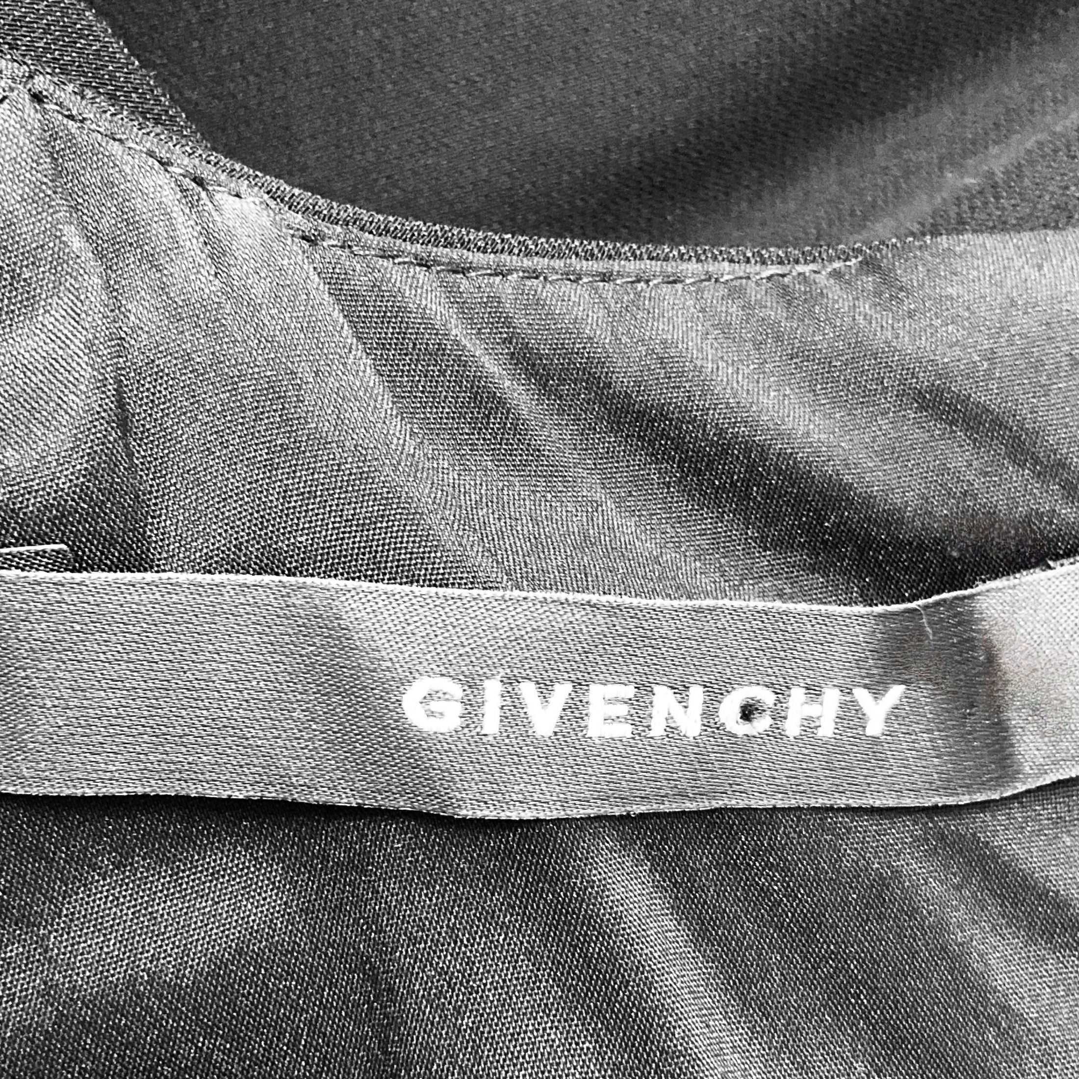 Givenchy Black / White Cap Sleeved Crepe Midi Dress