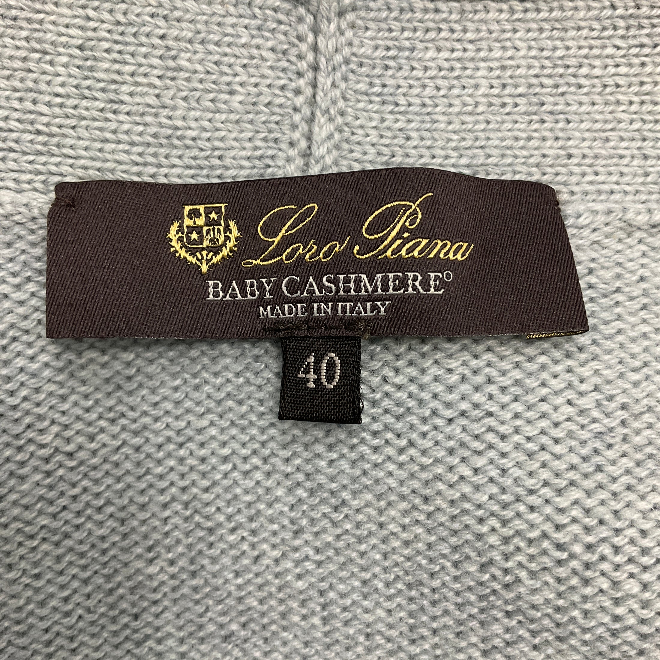 Loro Piana Light Blue Spring Pond Melange Baby Cashmere Parksville Cardigan Sweater