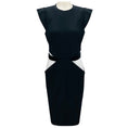 Load image into Gallery viewer, Givenchy Black / White Cap Sleeved Crepe Midi Dress
