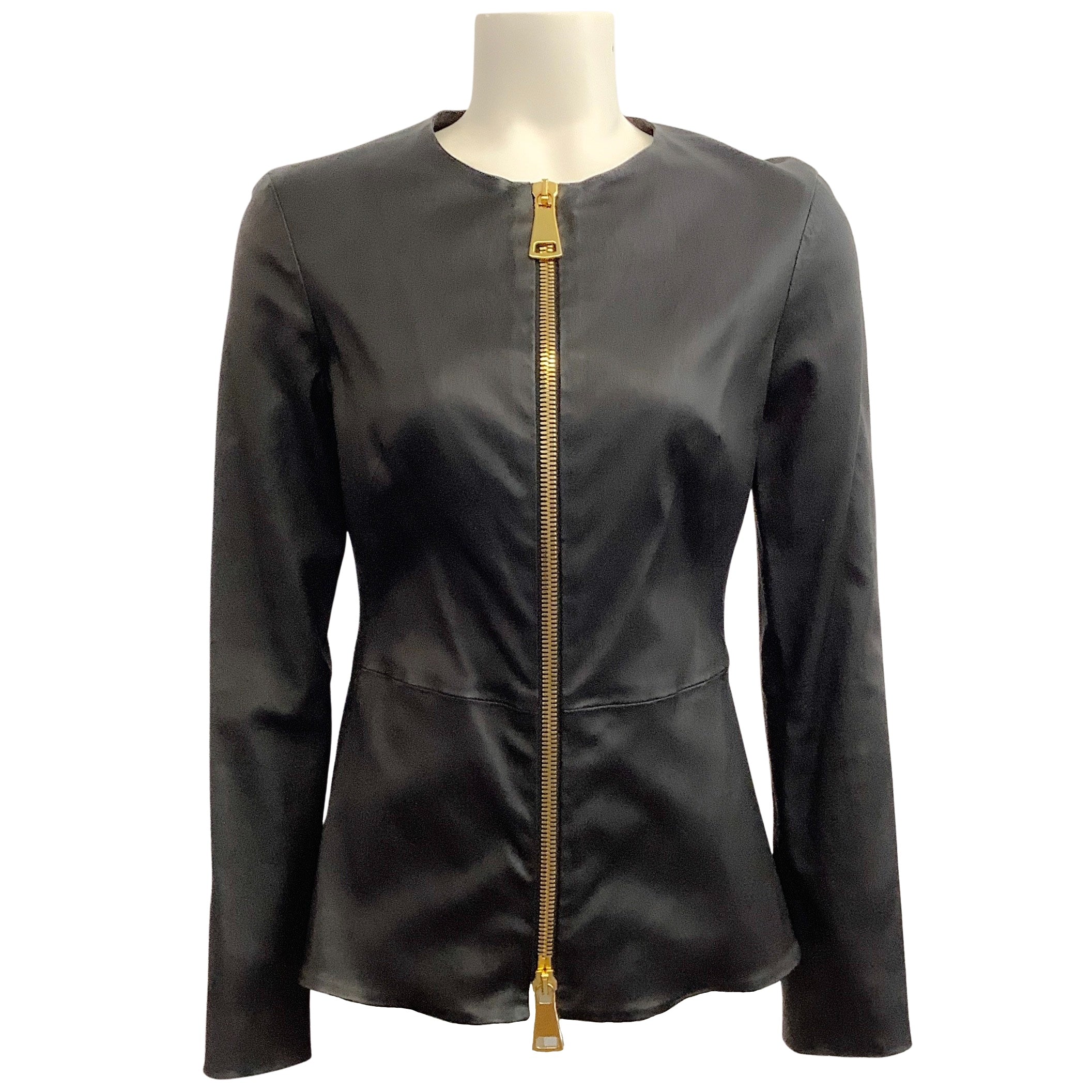 Susan Bender Black Leather Hipzip Jacket