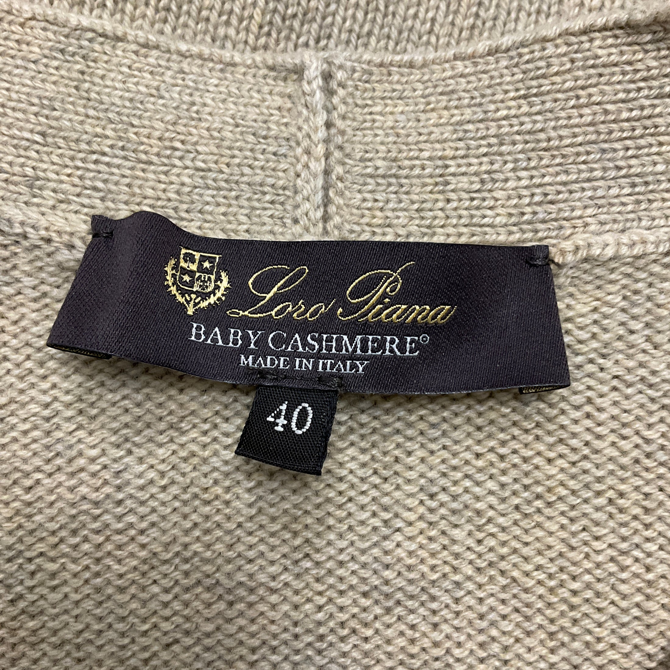 Loro Piana Beige Hot Springs Baby Cashmere Parksville Cardigan Sweater