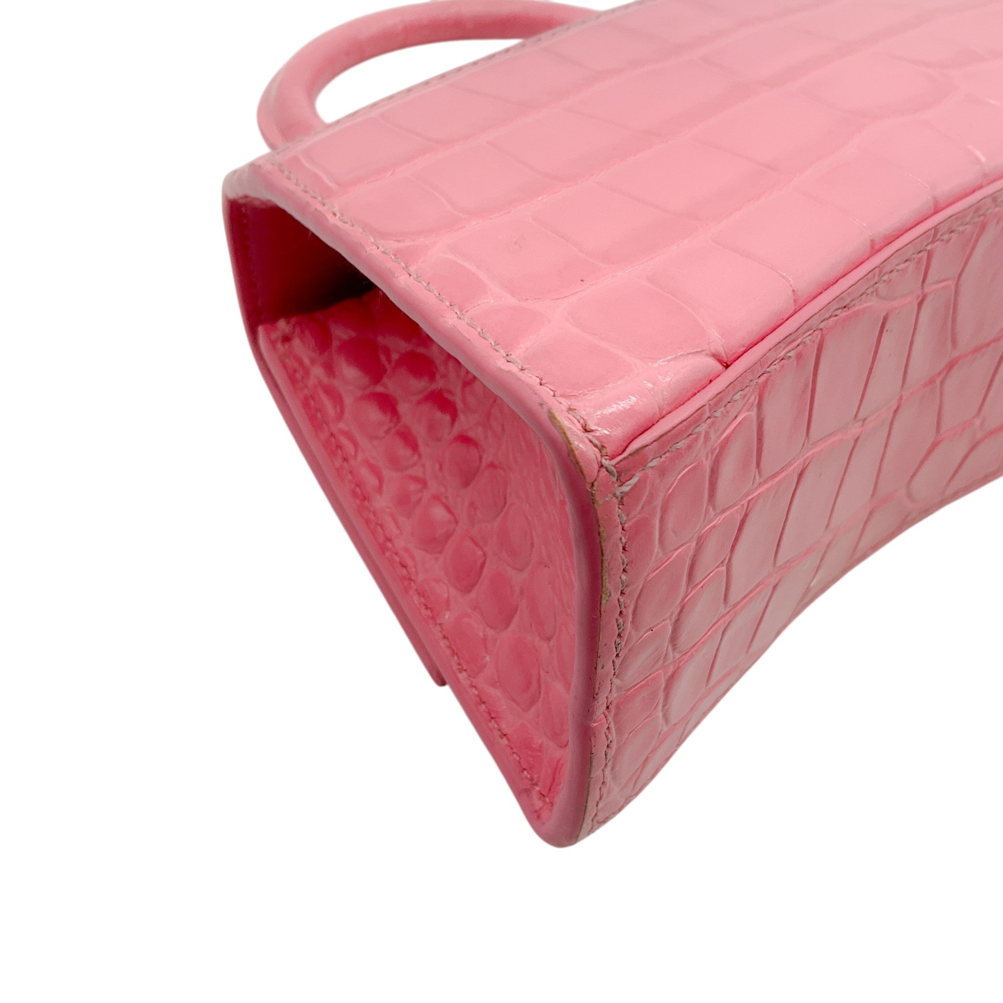 Balenciaga Pink Embossed Leather Small Hourglass Bag