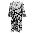 Load image into Gallery viewer, Lela Rose Black / Silver Floral Jacquard Cocktail Dress
