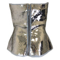 Load image into Gallery viewer, Rick Owens Silver Metallic 2022 Sequin Embellished Strapless Bustier Top
