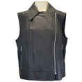 Load image into Gallery viewer, Lafayette 148 New York Black Moto Zip Leather Vest
