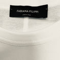 Load image into Gallery viewer, Fabiana Filippi White / Navy Blue Short Sleeved Cotton Jersey and Micro Drawstring Midi Dress
