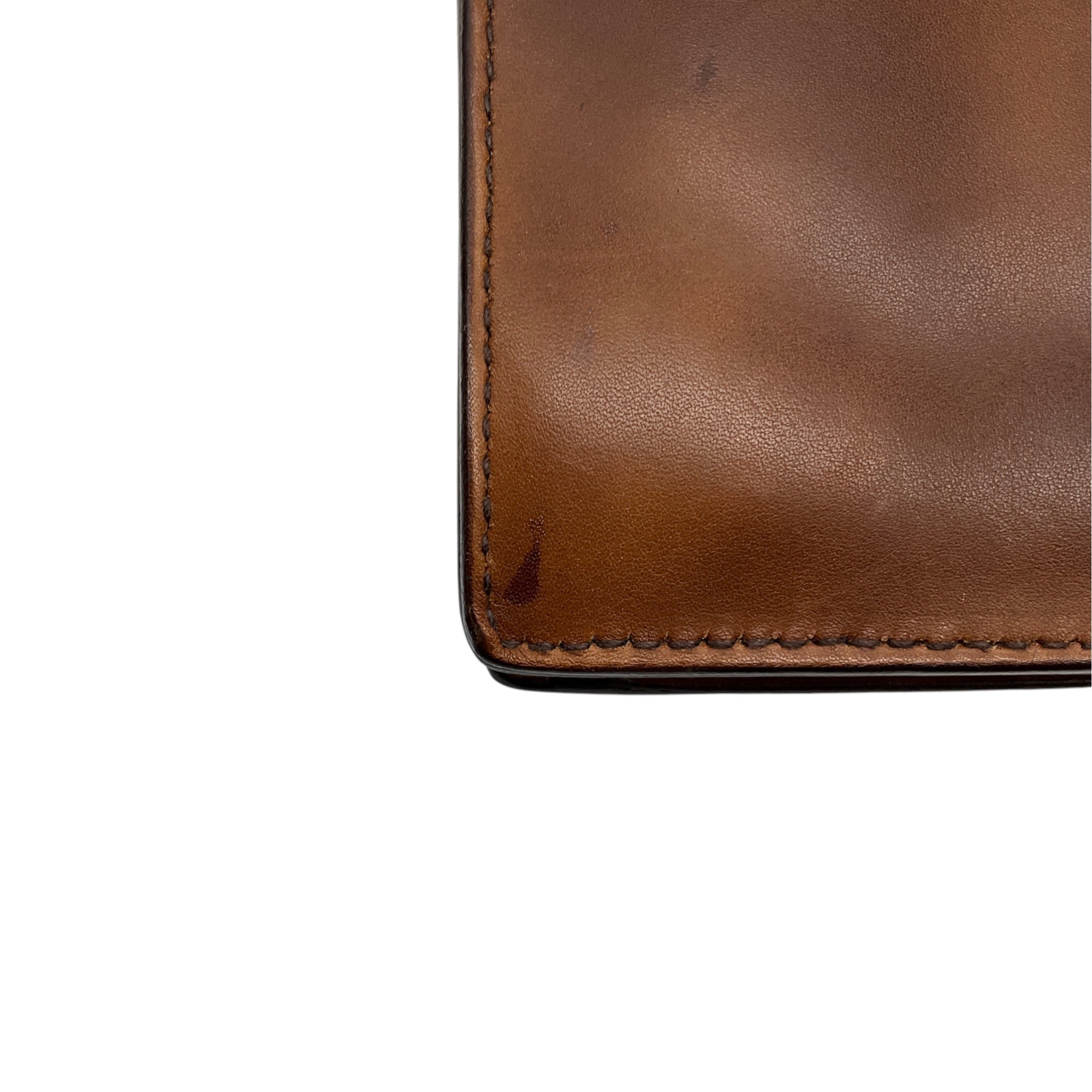 Prada Rare Brown Antik Calf Soun Cuoio Ebano Calfskin Leather Shoulder Bag with Logo Plaque