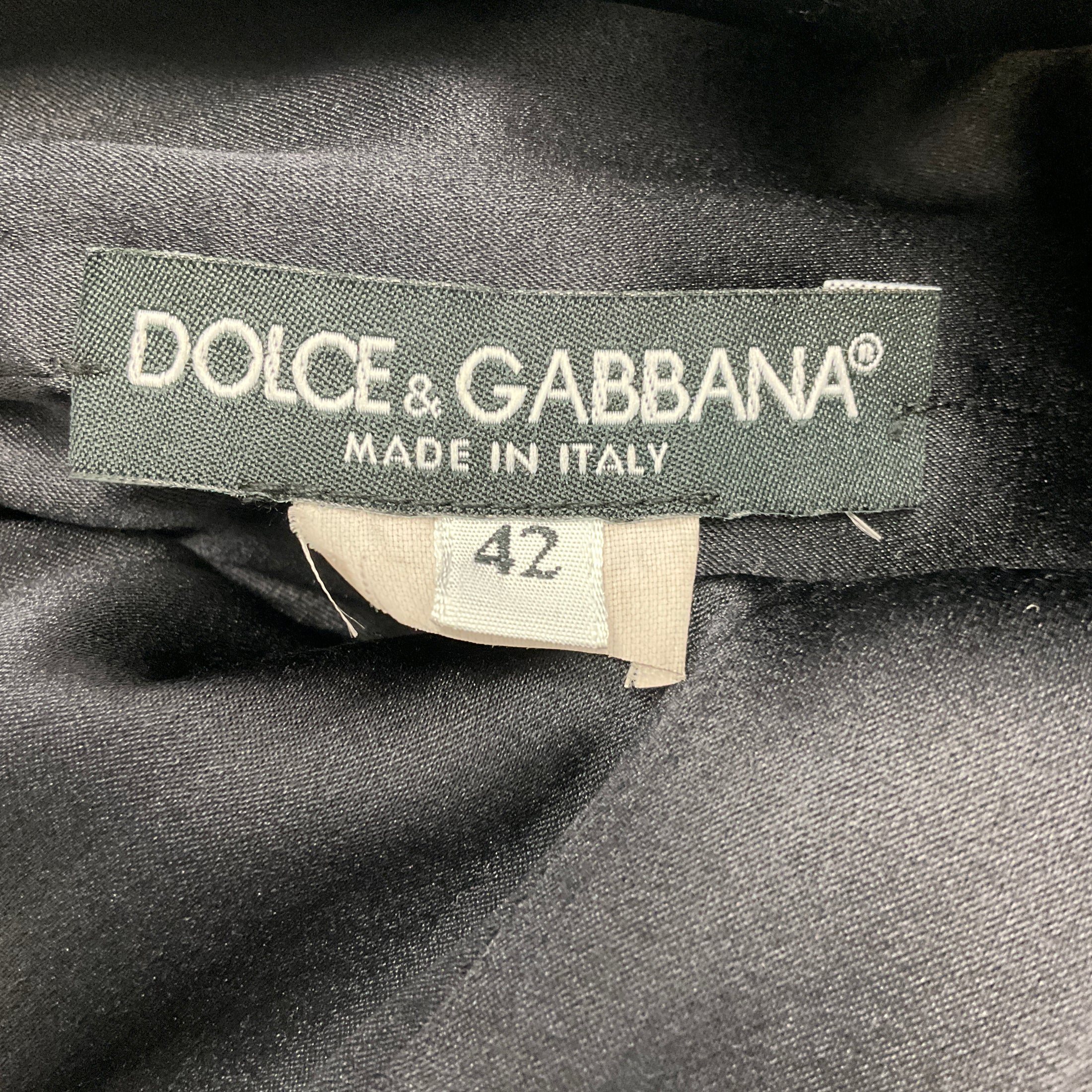 Dolce & Gabbana Black Crepe Midi Cocktail Dress