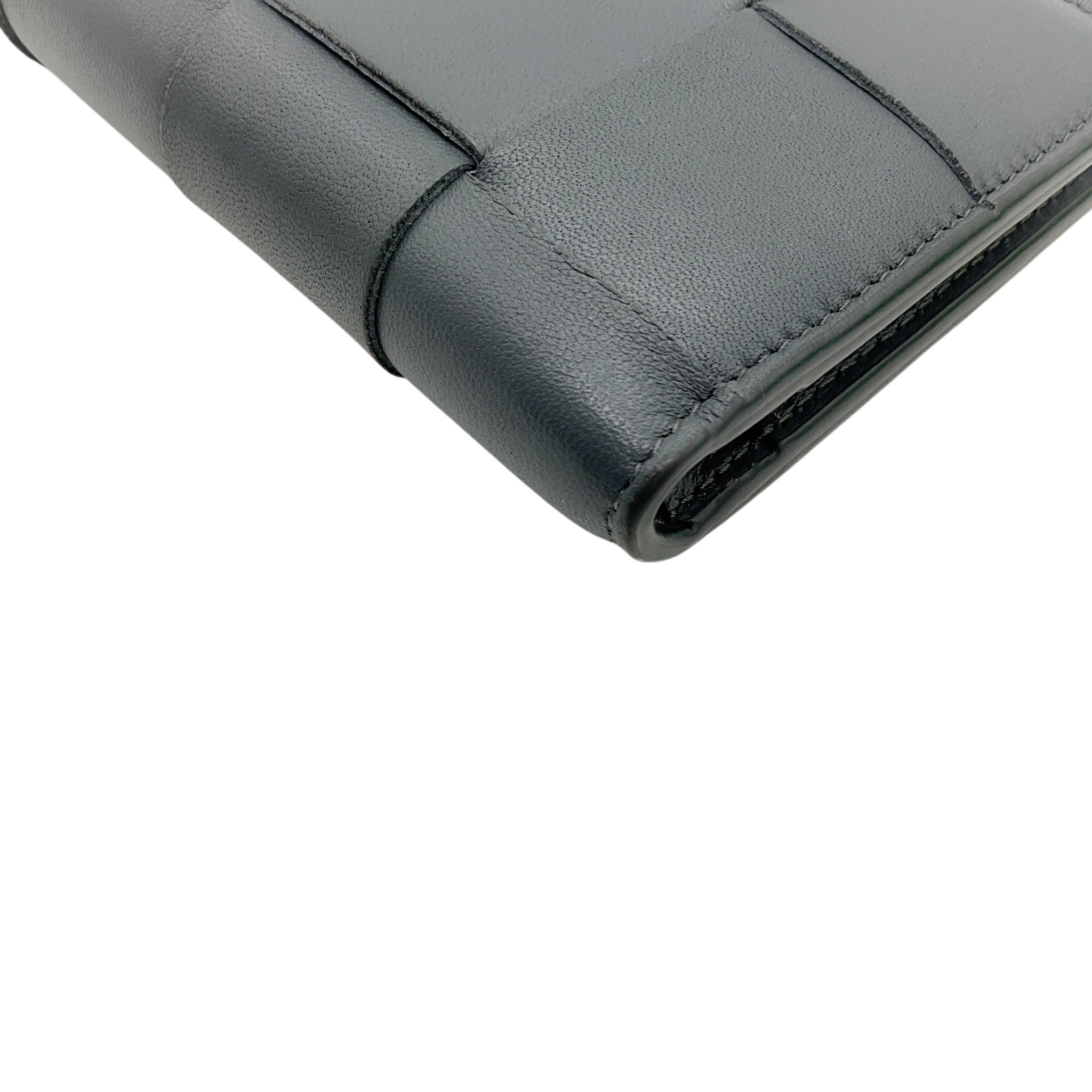Bottega Veneta Thunder Woven Leather Small The Cassette Bifold Wallet