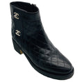 Load image into Gallery viewer, Chanel Black / Silver Cocomark Turnlock Quilted Calfskin Short Boots
