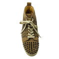 Load image into Gallery viewer, Christian Louboutin Beige Fringed and Spike Studded Suede High Top Sneakers
