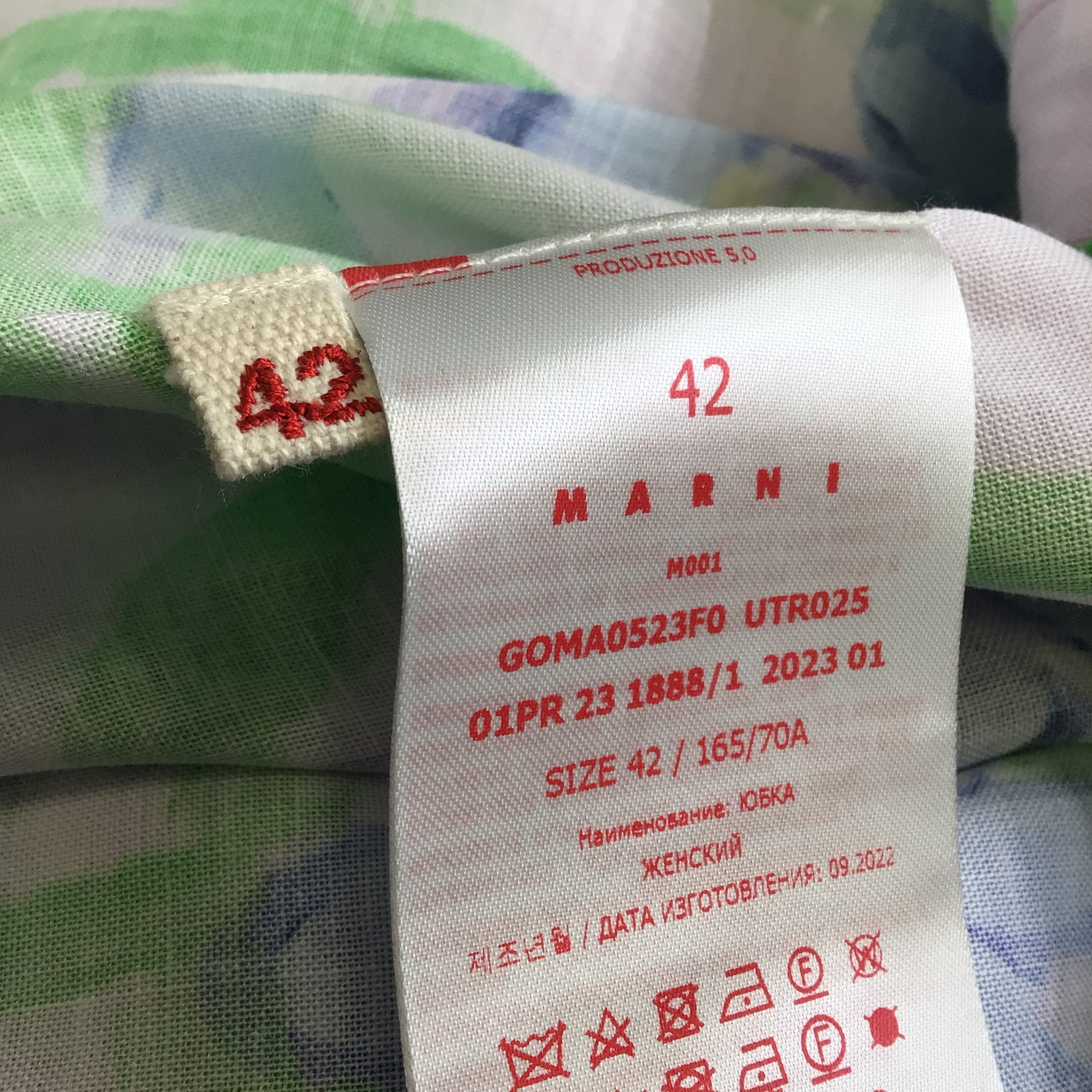 Marni Mauve Multi 2023 Pleated Floral Printed Midi Skirt