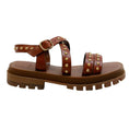 Load image into Gallery viewer, Celine Cognac Leather Chunky Studded Sandals
