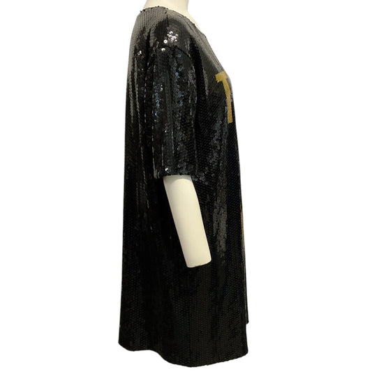 Moschino Couture Black / Gold Sequined Trick or Chic Dress