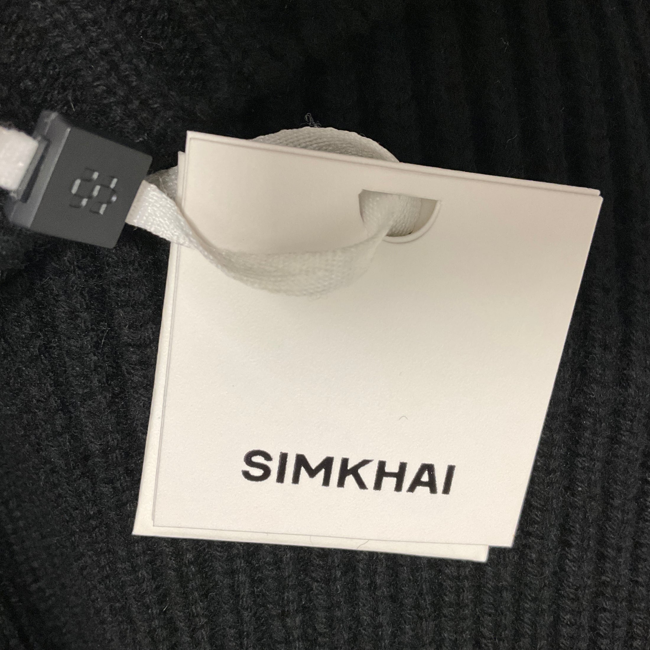 Simkhai Black Crystal Embellished Wool and Cashmere Knit Cardigan Sweater