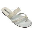 Load image into Gallery viewer, Manolo Blahnik White Python Skin Leather Flat Slide Sandals
