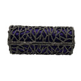 Load image into Gallery viewer, Ralph Lauren Collection Purple Crystal Embellished Minaudiere Evening Bag Mini Clutch
