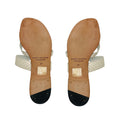 Load image into Gallery viewer, Manolo Blahnik White Python Skin Leather Flat Slide Sandals
