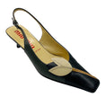 Load image into Gallery viewer, Miu Miu Black / Beige / Tan / Grey Petal Detail Leather Low Heel Slingback Pumps
