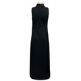 Load image into Gallery viewer, St. John Black Rhinestone Embellished Collar Sleeveless Stretch Knit Maxi Dress
